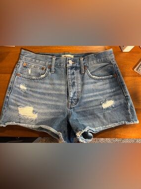 Madewell Mid-Rise Distressed Denim Shorts